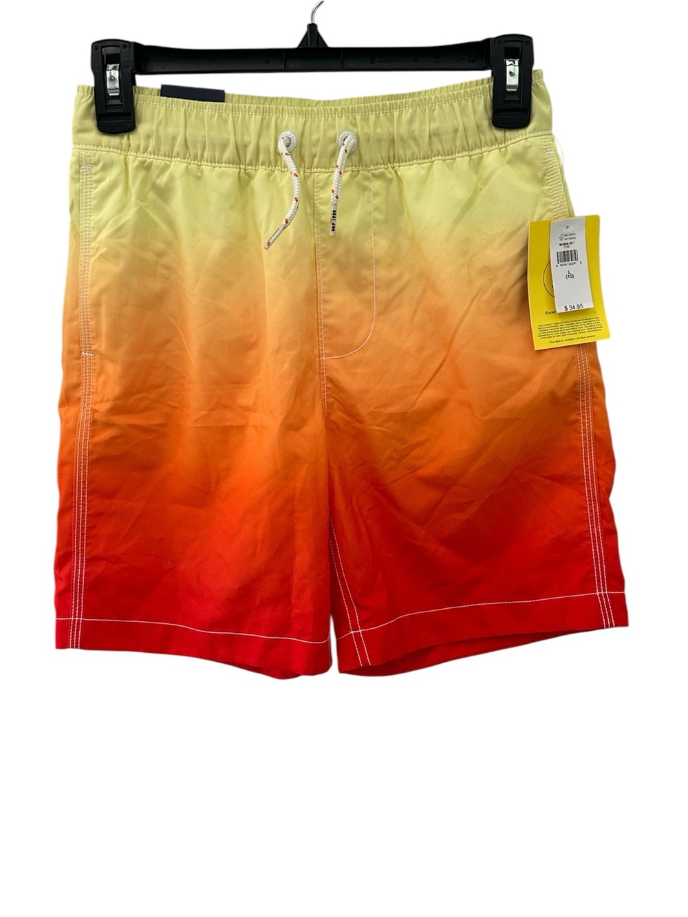 GAP Kids Swim Trunks 6” NEW Dip Dye Ombré Yellow Orange Boys Size 10